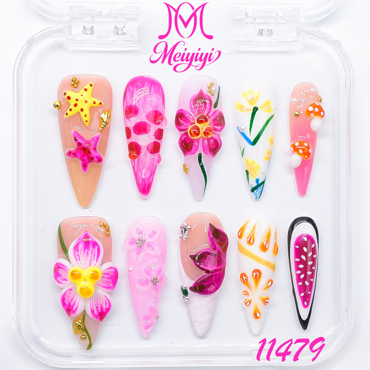 11479-MYY's designer original high-end design customized luxury hand-painted wearable nail art