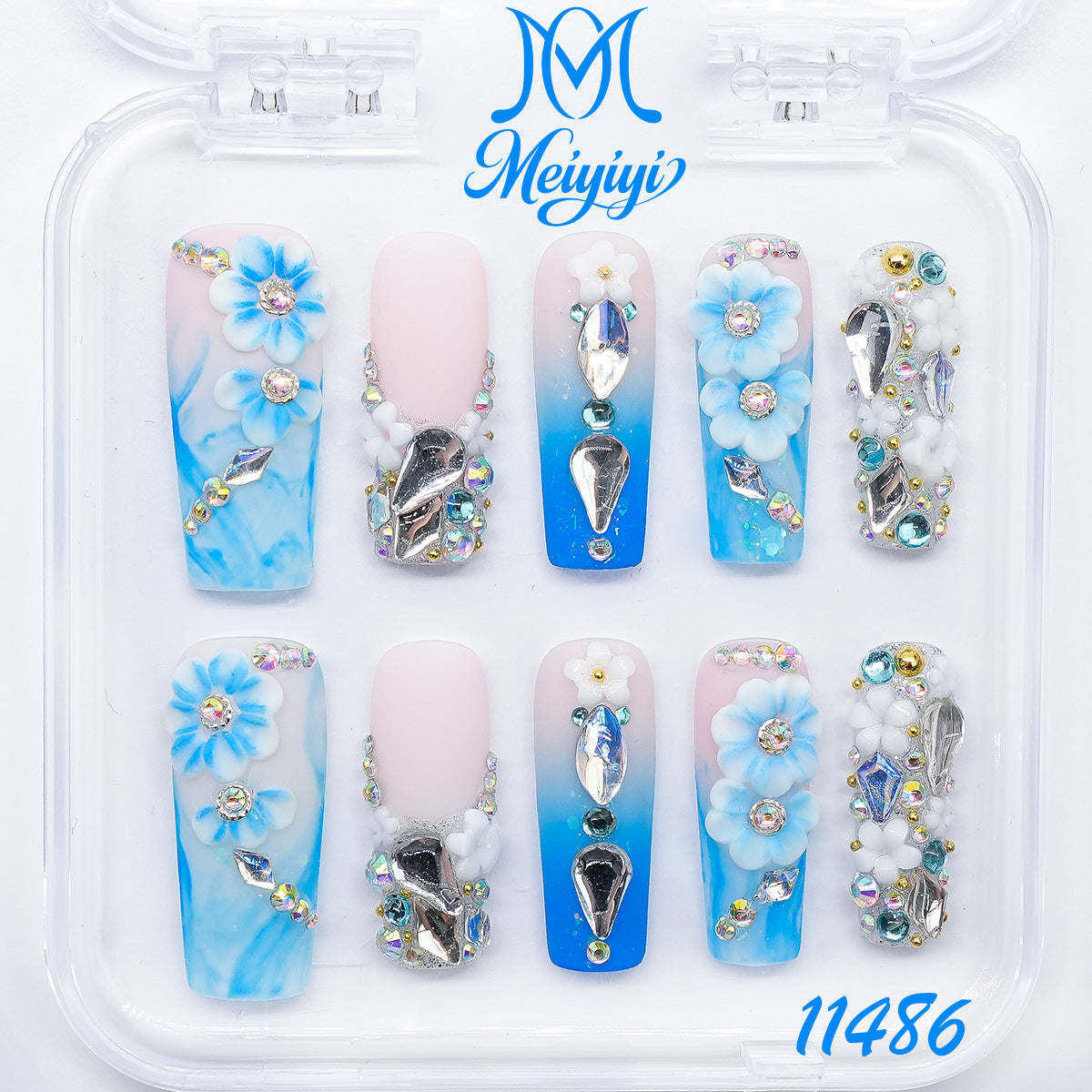 11486-MYY's designer original high-end design customized luxury hand-painted wearable nail art