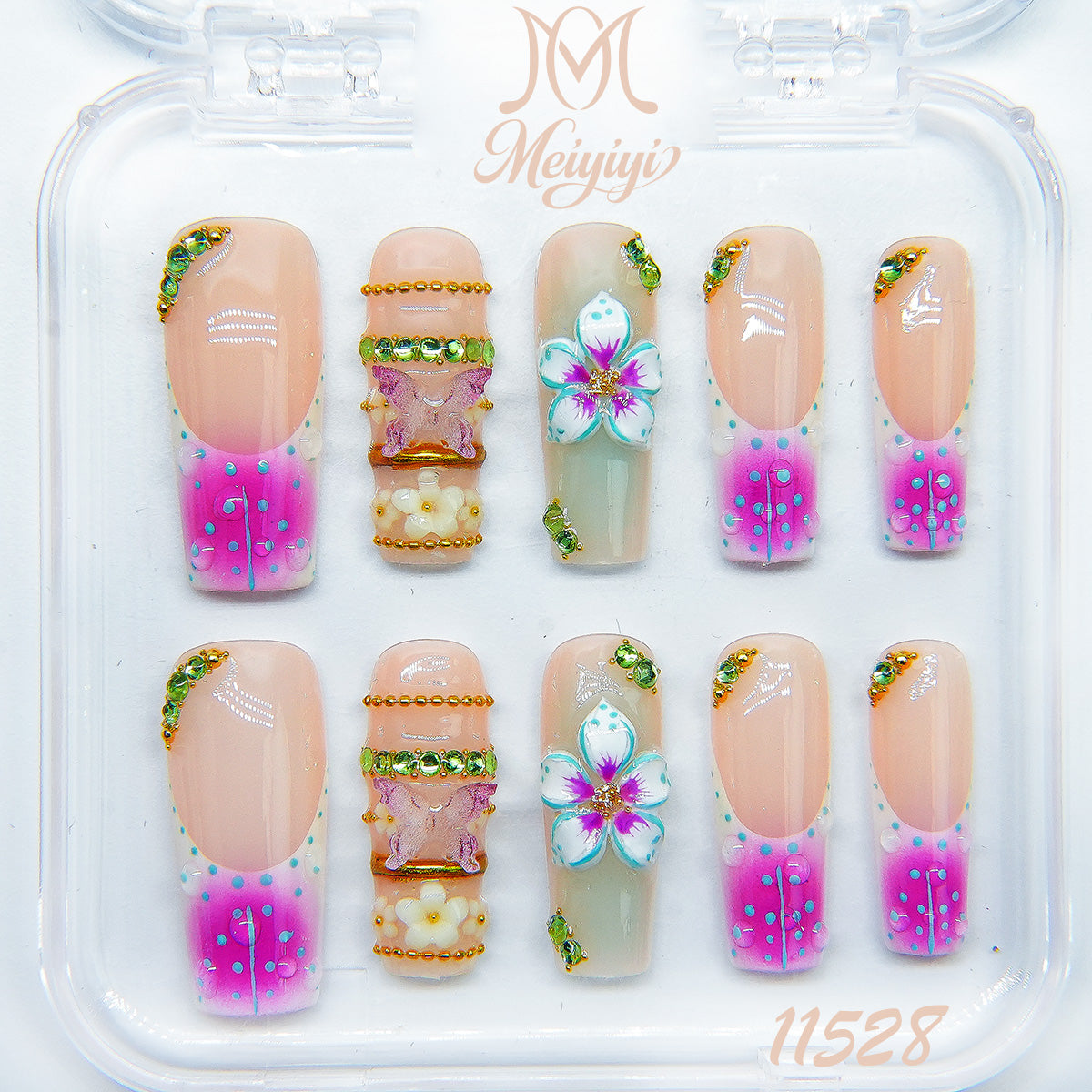 11528-MYY's designer original high-end design customized luxury hand-painted wearable nail art