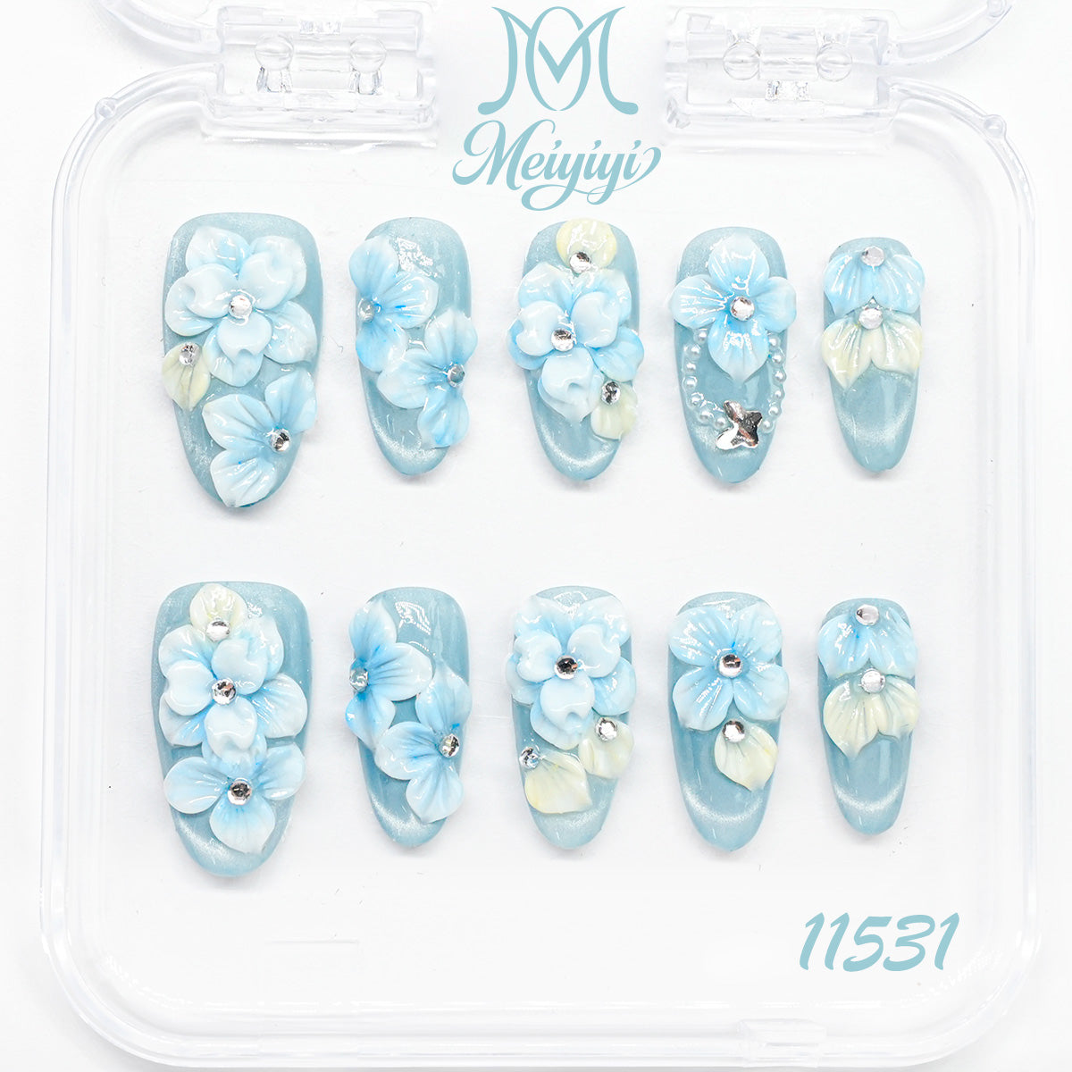 11531-MYY's designer original high-end design customized luxury hand-painted wearable nail art