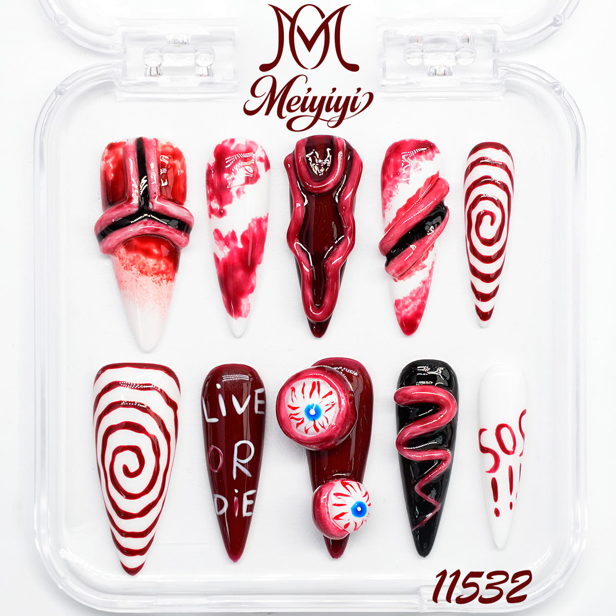 11532-MYY's designer original high-end design customized luxury hand-painted wearable nail art