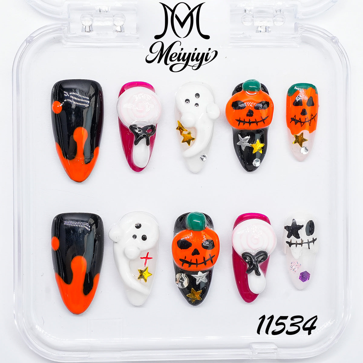 11534-MYY's designer original high-end design customized luxury hand-painted wearable nail art