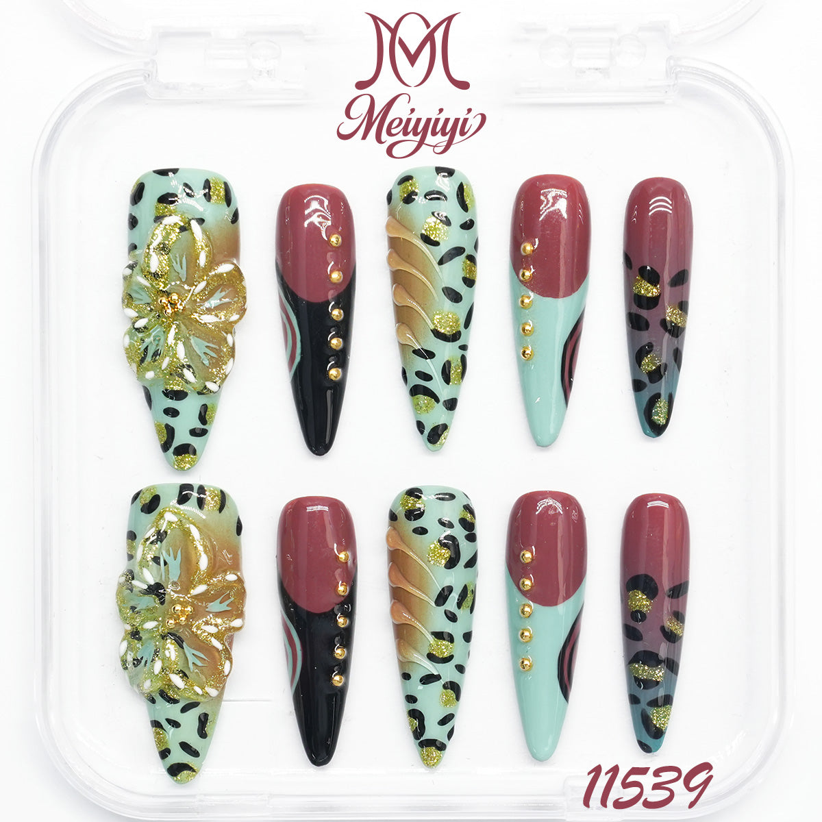 11539-MYY's designer original high-end design customized luxury hand-painted wearable nail art