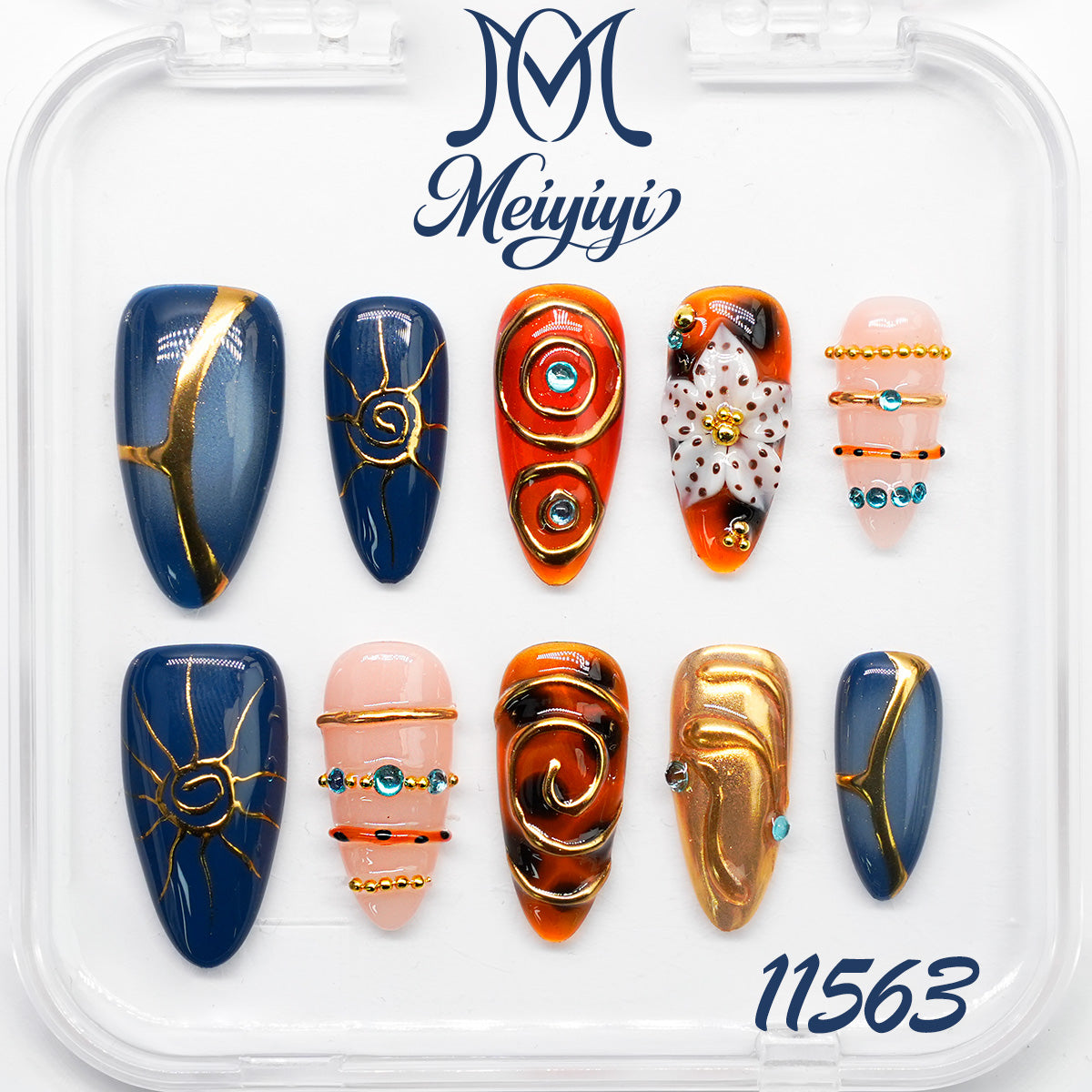 11563-MYY's designer original high-end design customized luxury hand-painted wearable nail art