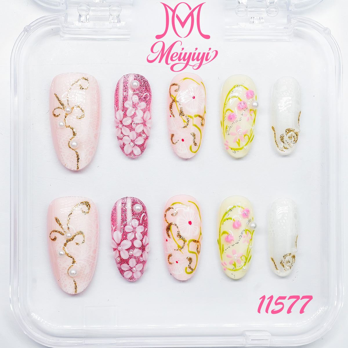 11577-MYY's designer original high-end design customized luxury hand-painted wearable nail art
