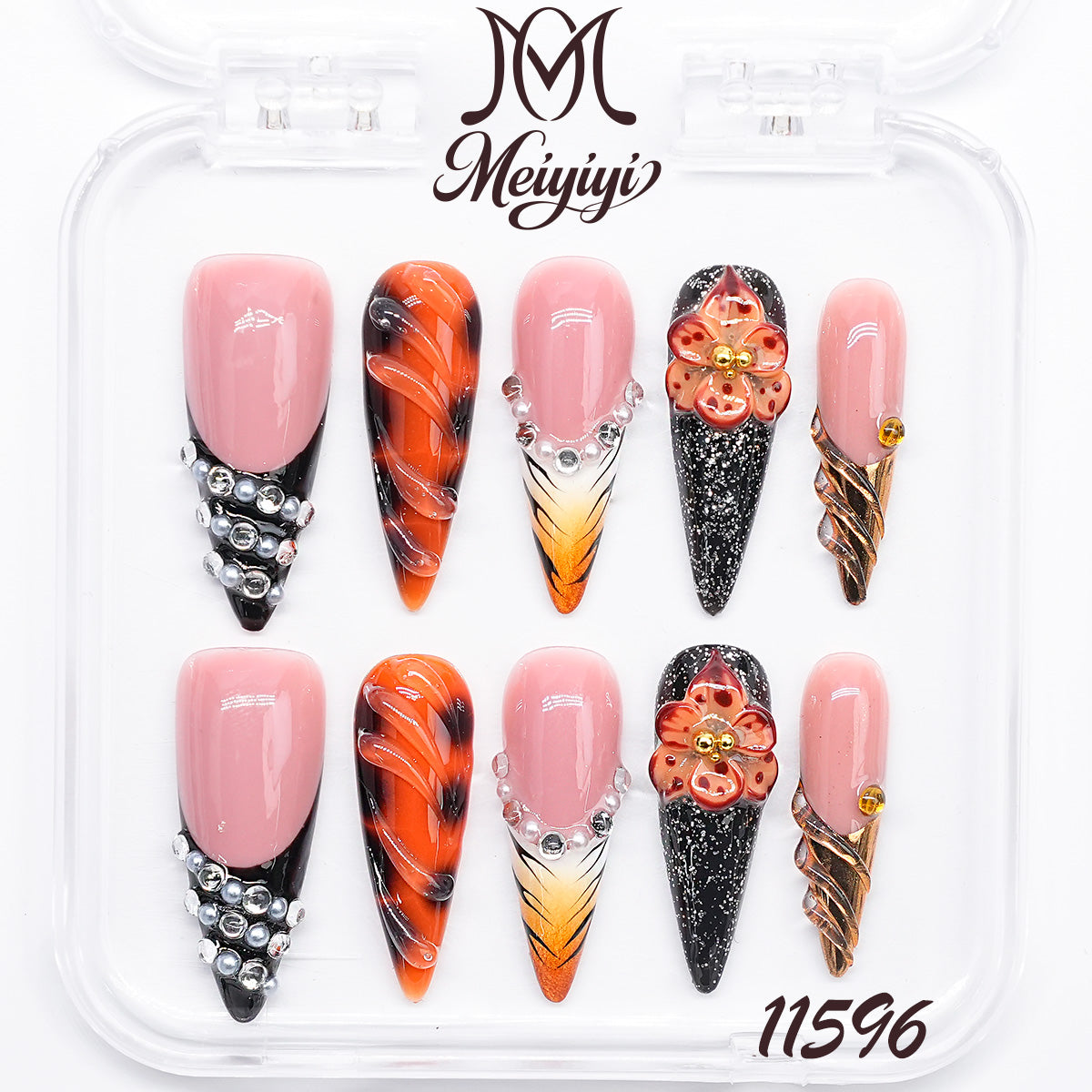 11596-MYY's designer original high-end design customized luxury hand-painted wearable nail art