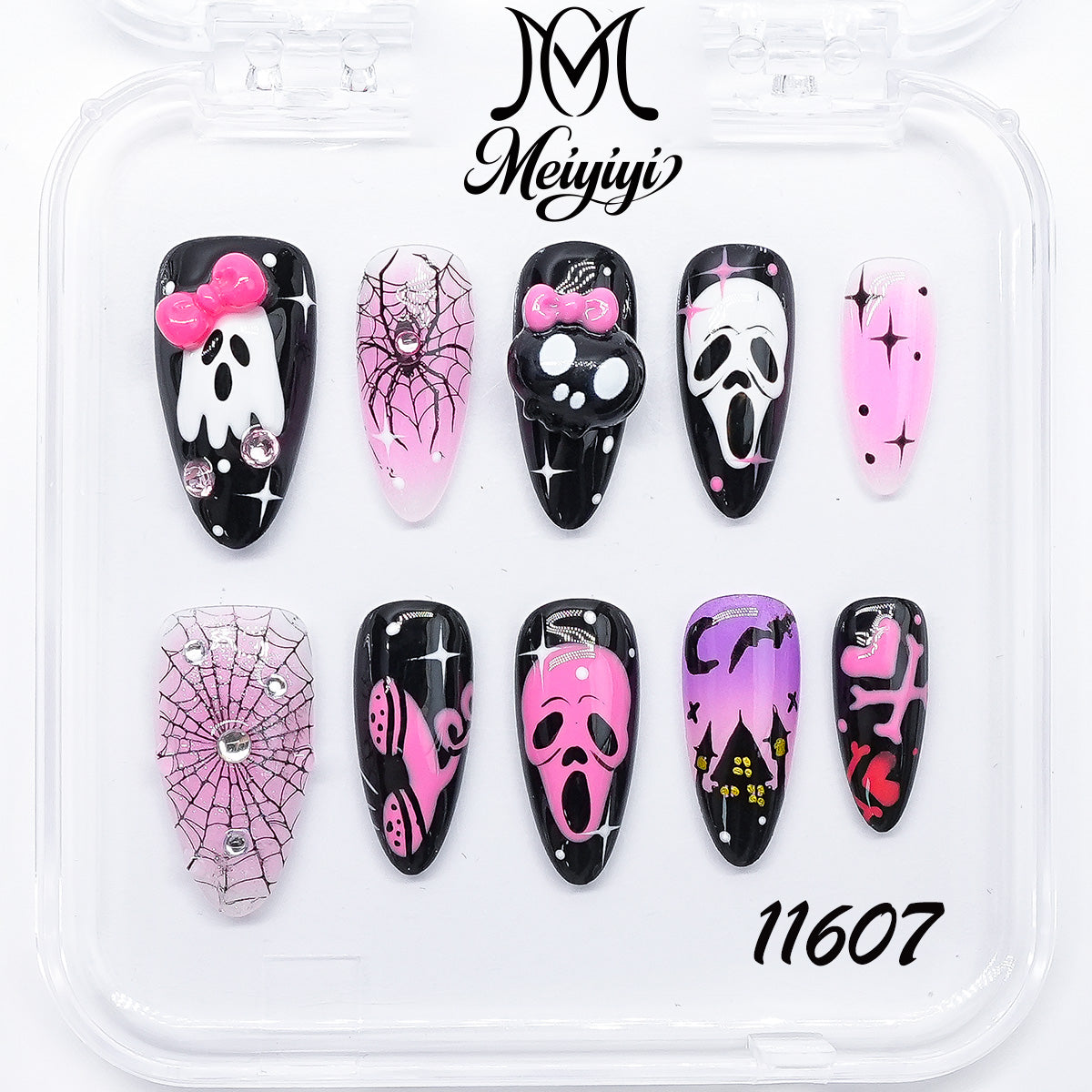 11607-MYY's designer original high-end design customized luxury hand-painted wearable nail art