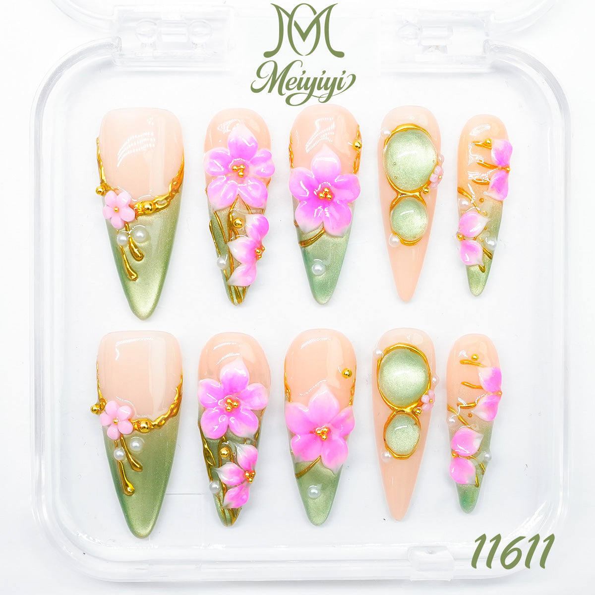 11611-MYY's designer original high-end design customized luxury hand-painted wearable nail art