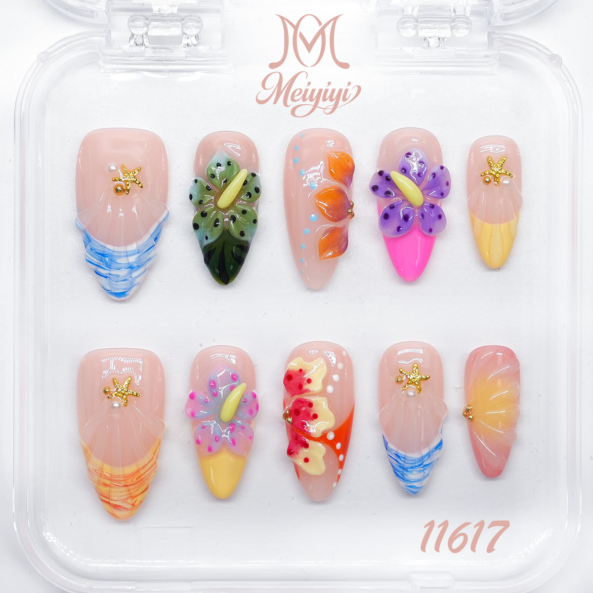 11617-MYY's designer original high-end design customized luxury hand-painted wearable nail art