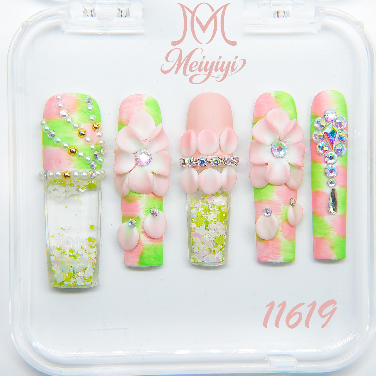 11619-MYY's designer original high-end design customized luxury hand-painted wearable nail art
