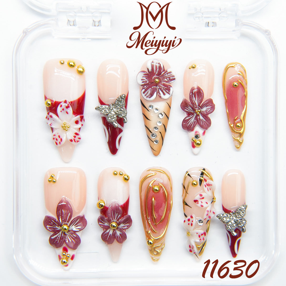 11630-MYY's designer original high-end design customized luxury hand-painted wearable nail art