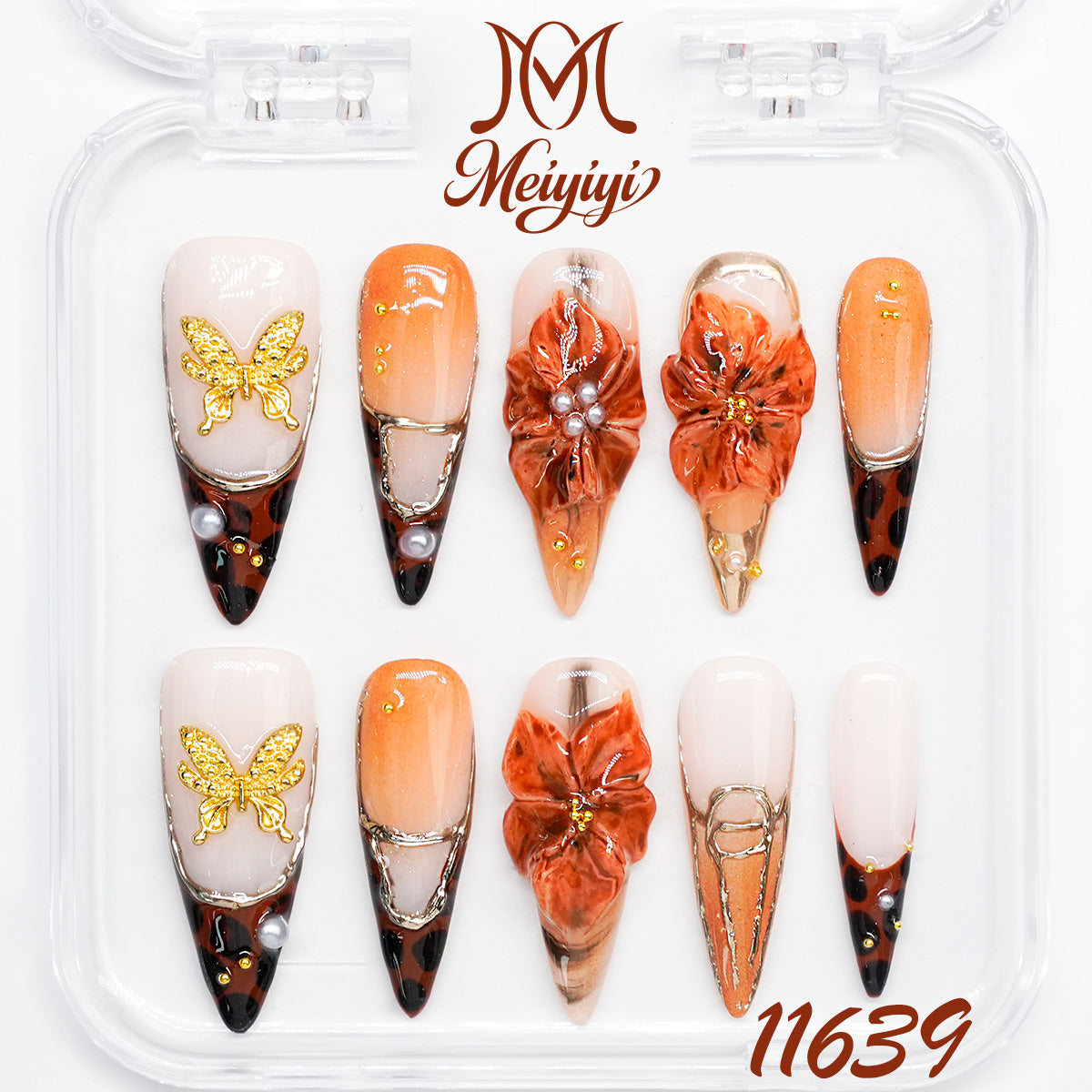 11639-MYY's designer original high-end design customized luxury hand-painted wearable nail art