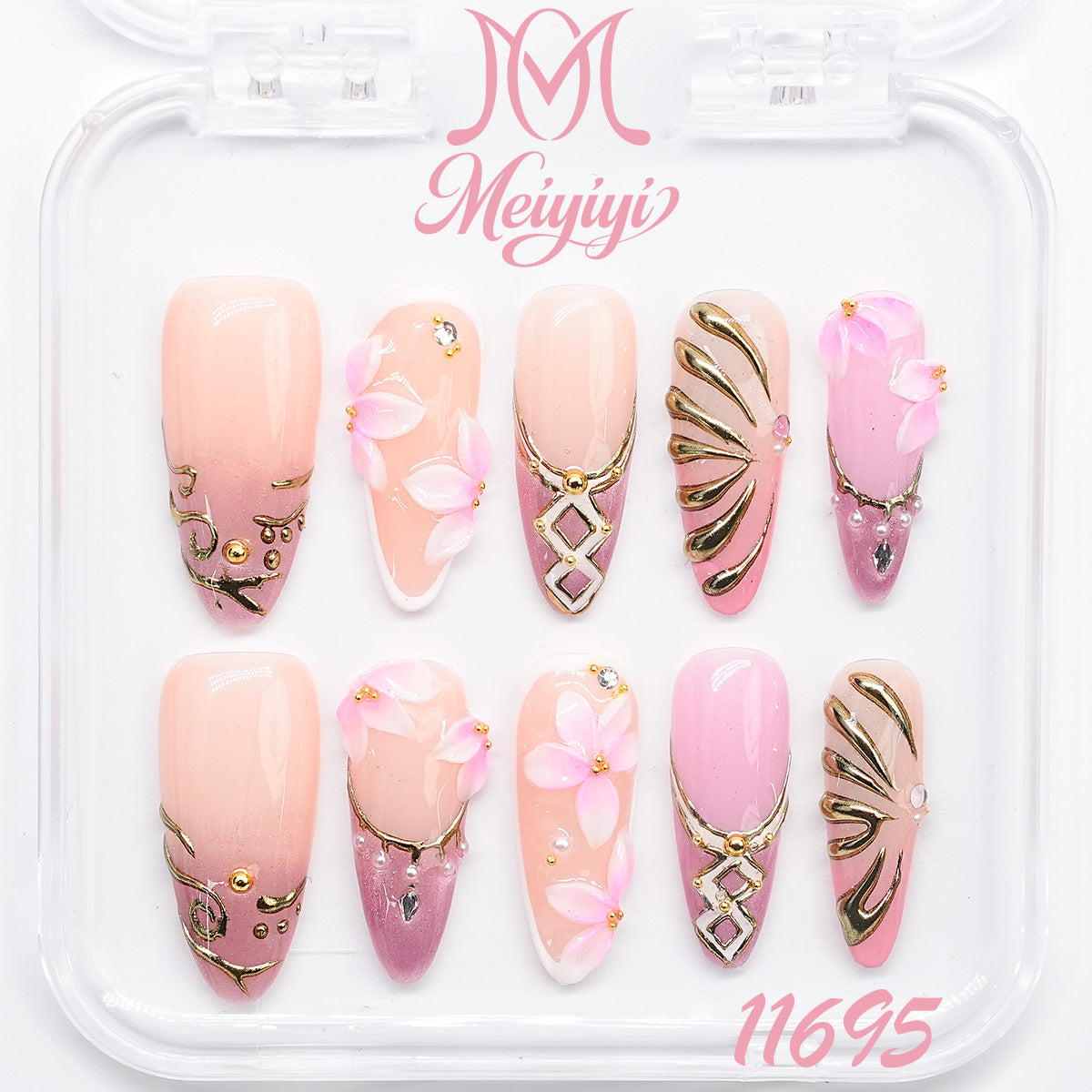 11695-MYY's designer original high-end design customized luxury hand-painted wearable nail art
