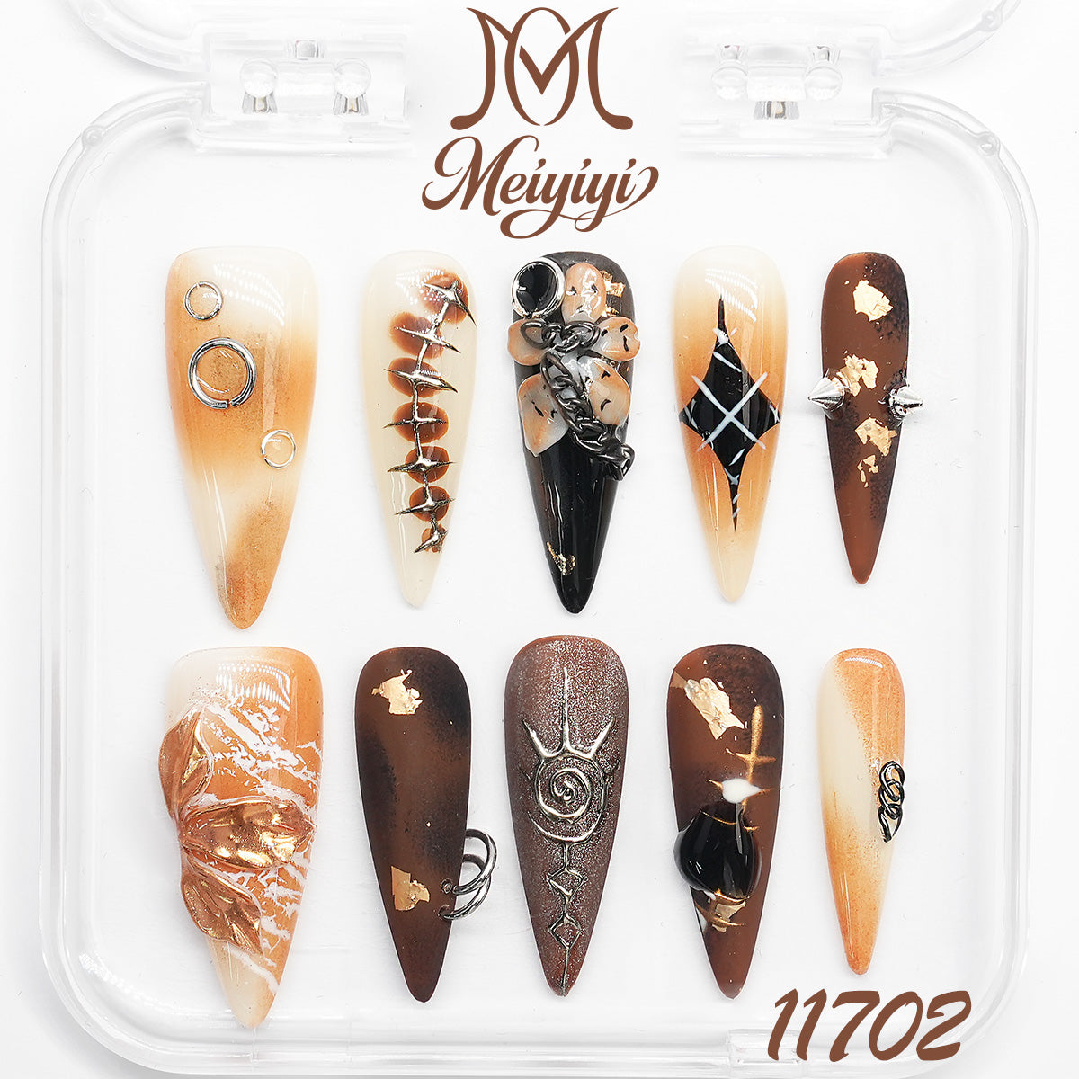 11702-MYY's designer original high-end design customized luxury hand-painted wearable nail art