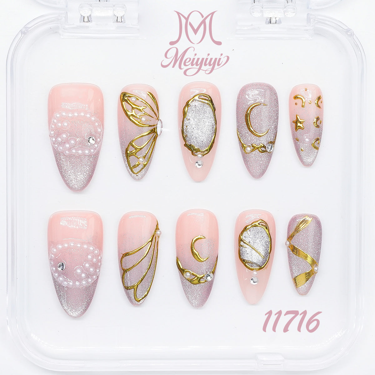 11716-MYY's designer original high-end design customized luxury hand-painted wearable nail art