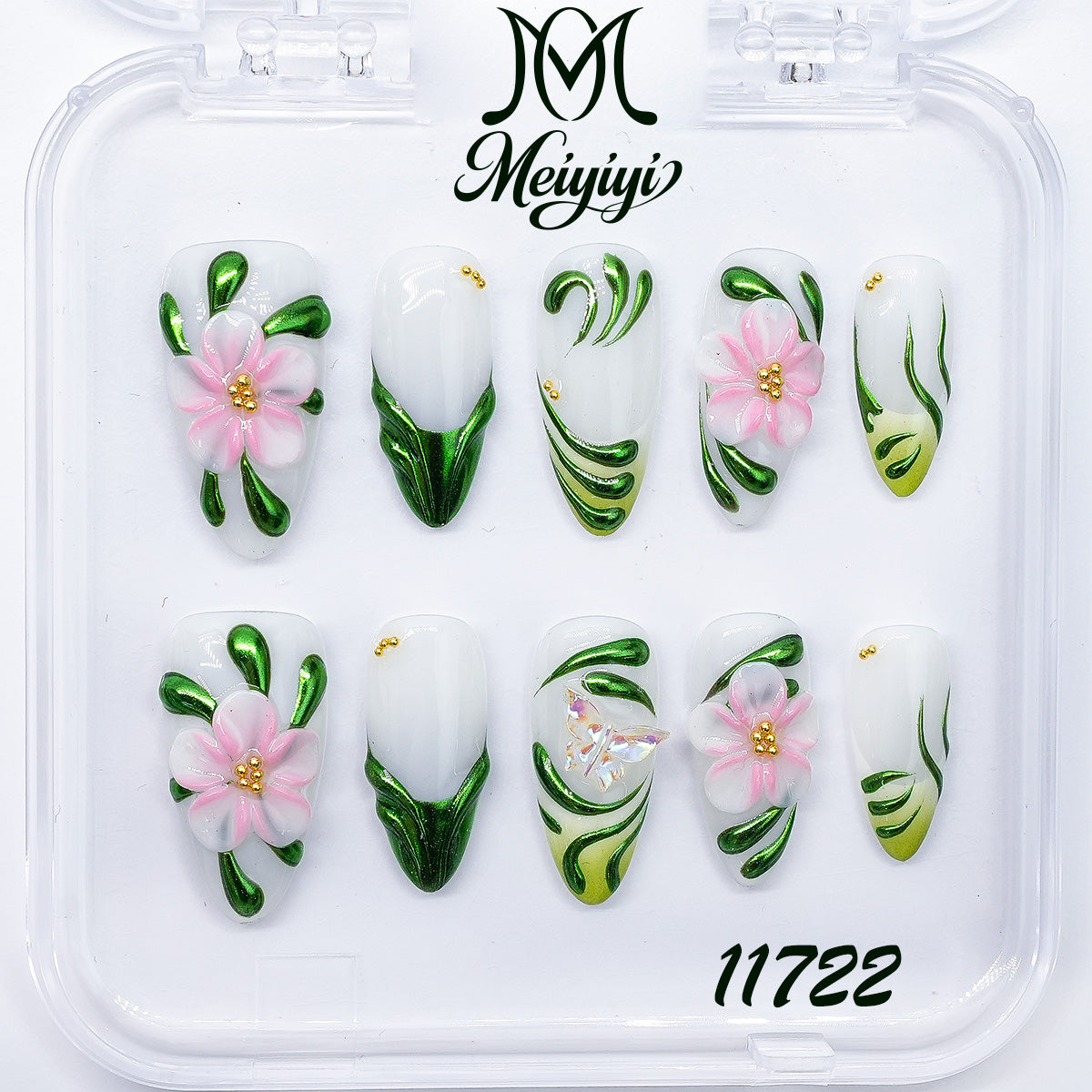 11722-MYY's designer original high-end design customized luxury hand-painted wearable nail art