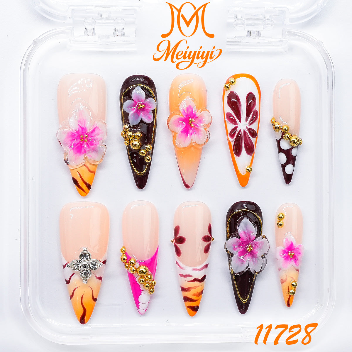 11728-MYY's designer original high-end design customized luxury hand-painted wearable nail art