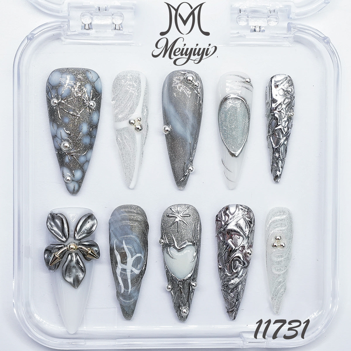 11731-MYY's designer original high-end design customized luxury hand-painted wearable nail art