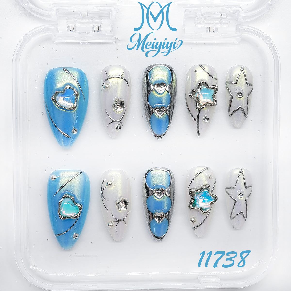 11738-MYY's designer original high-end design customized luxury hand-painted wearable nail art
