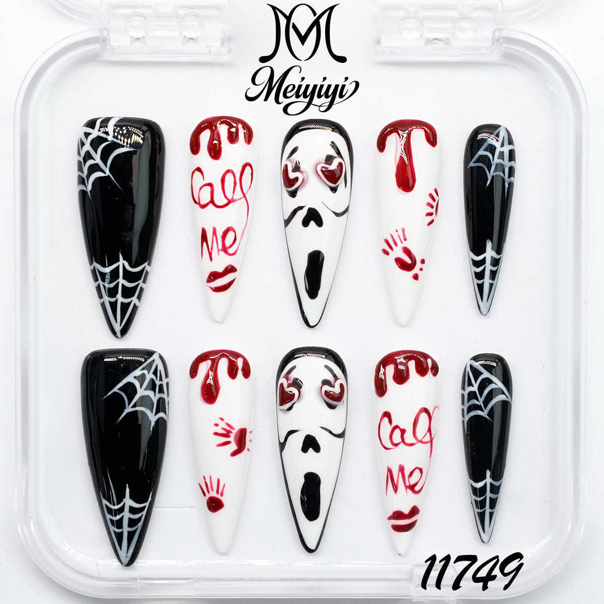 11749-MYY's designer original high-end design customized luxury hand-painted wearable nail art
