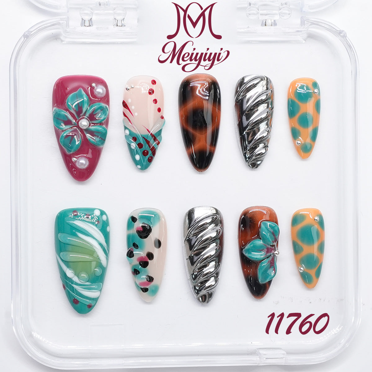 11760-MYY's designer original high-end design customized luxury hand-painted wearable nail art