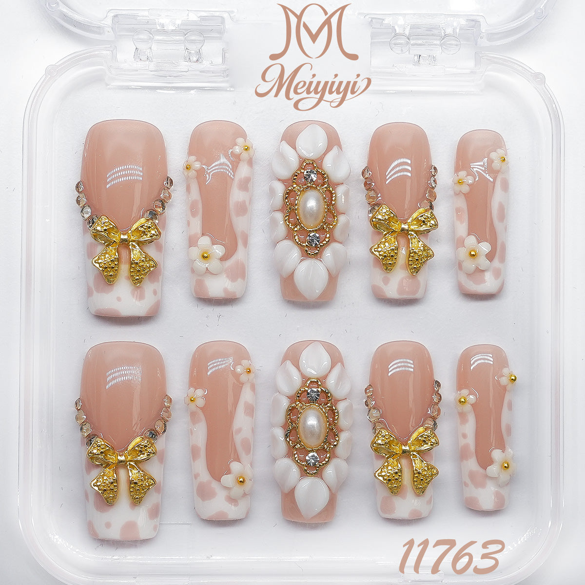 11763-MYY's designer original high-end design customized luxury hand-painted wearable nail art