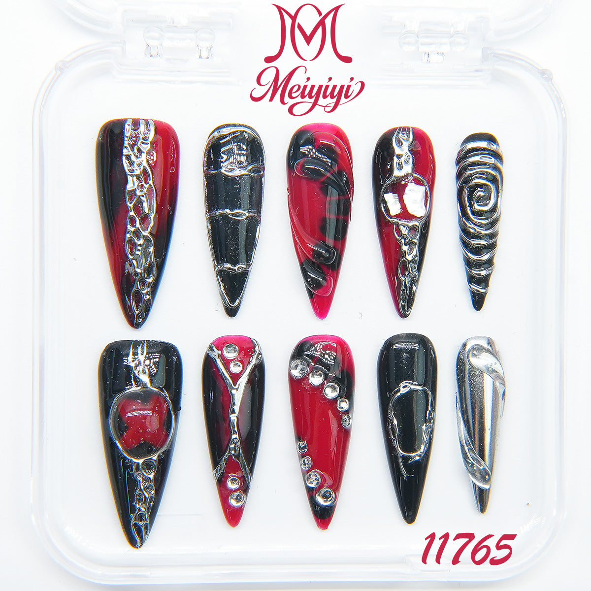 11765-MYY's designer original high-end design customized luxury hand-painted wearable nail art