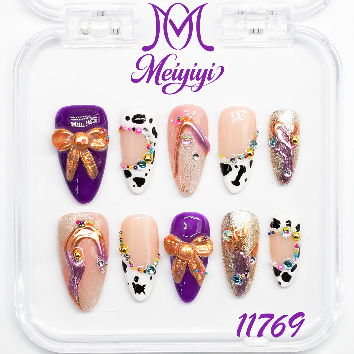 11769-MYY's designer original high-end design customized luxury hand-painted wearable nail art