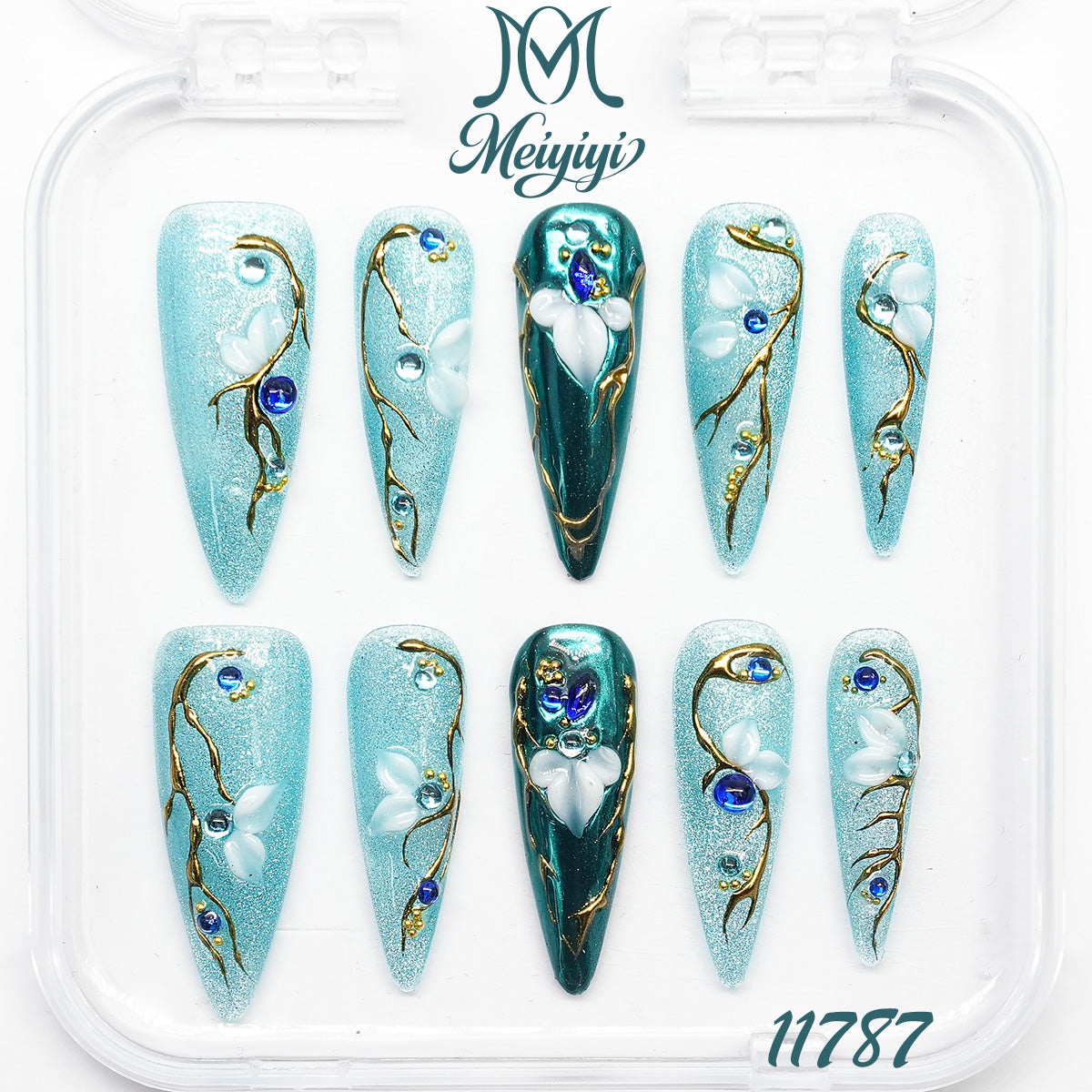 11787-MYY's designer original high-end design customized luxury hand-painted wearable nail art