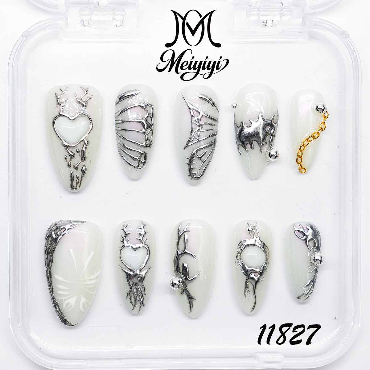 11827-MYY's designer original high-end design customized luxury hand-painted wearable nail art
