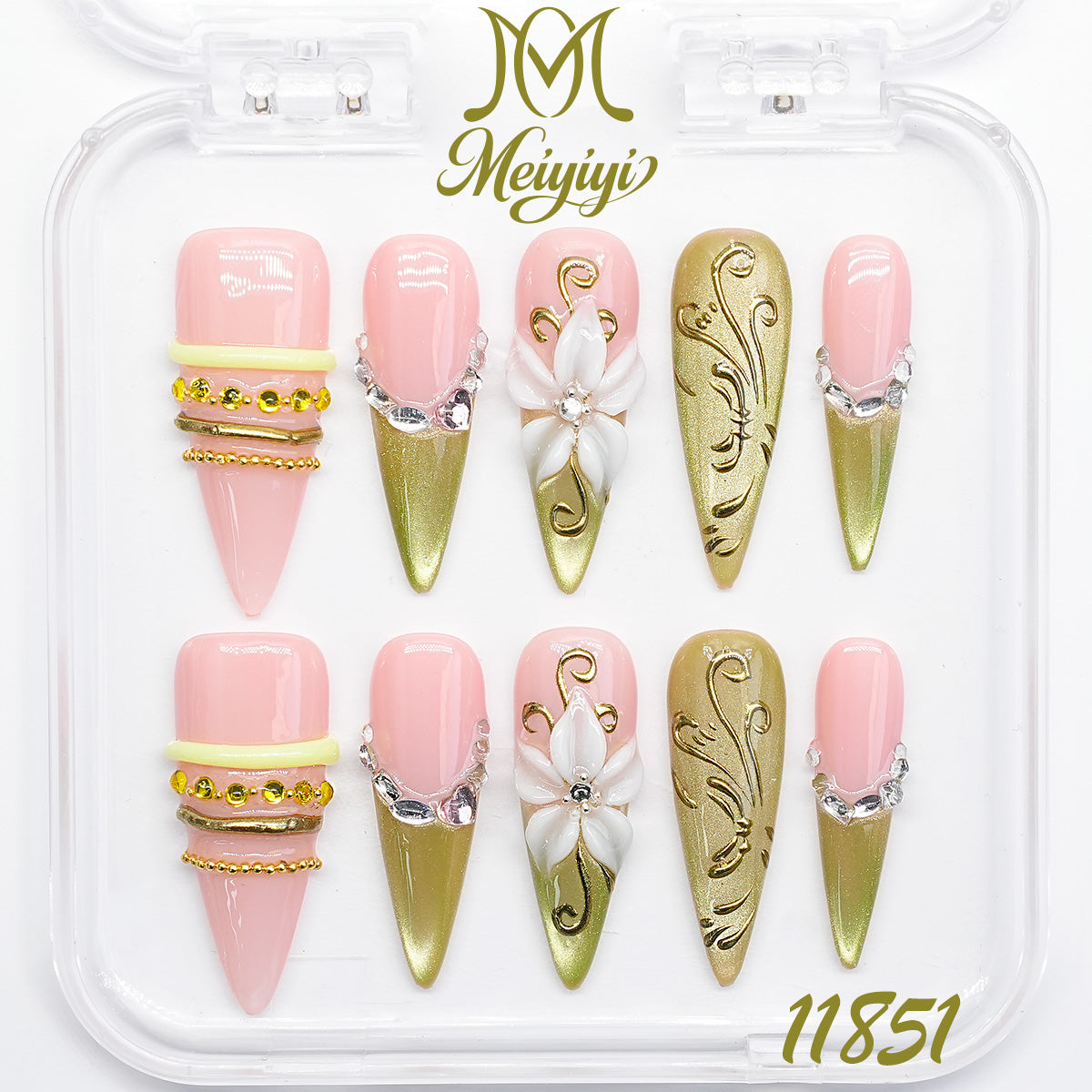 11851-MYY's designer original high-end design customized luxury hand-painted wearable nail art