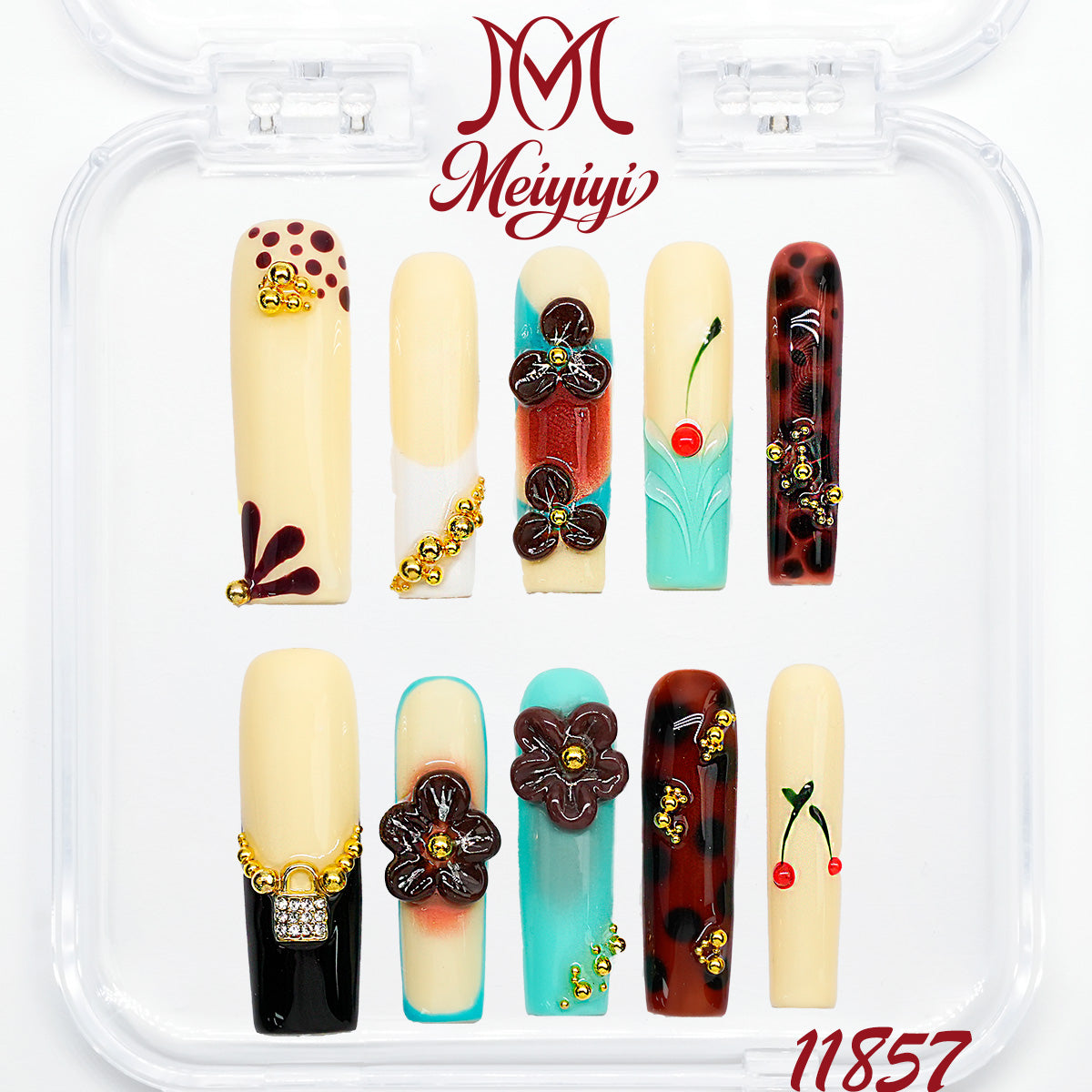 11857-MYY's designer original high-end design customized luxury hand-painted wearable nail art