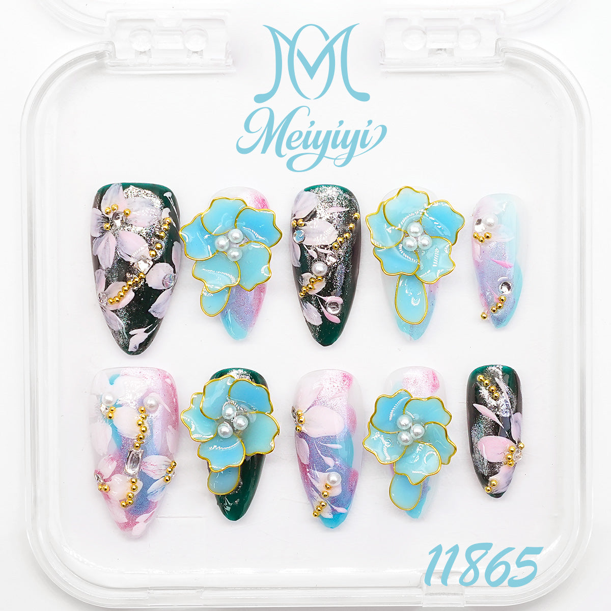 11865-MYY's designer original high-end design customized luxury hand-painted wearable nail art