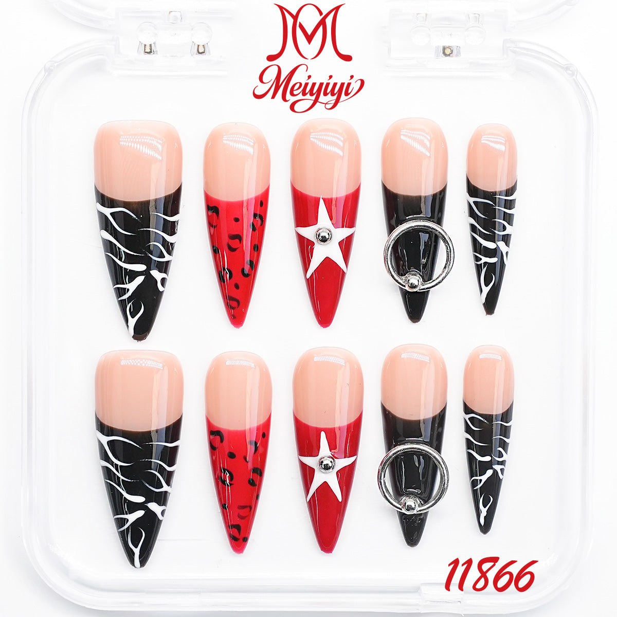 11866-MYY's designer original high-end design customized luxury hand-painted wearable nail art
