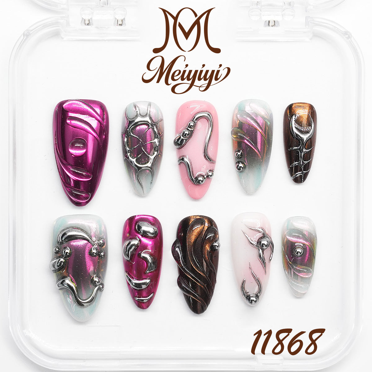 11868-MYY's designer original high-end design customized luxury hand-painted wearable nail art