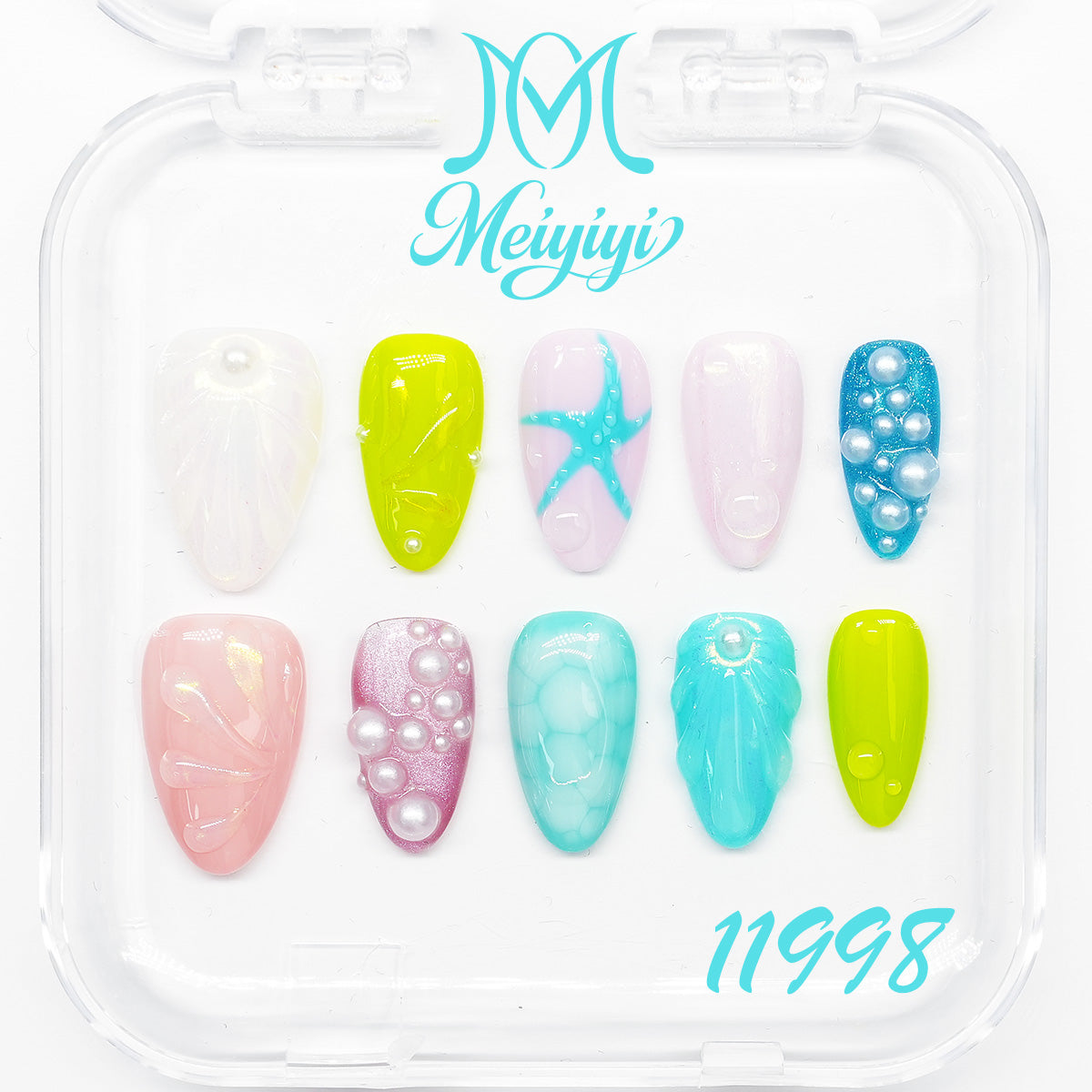 11998-MYY's designer original high-end design customized luxury hand-painted wearable nail art