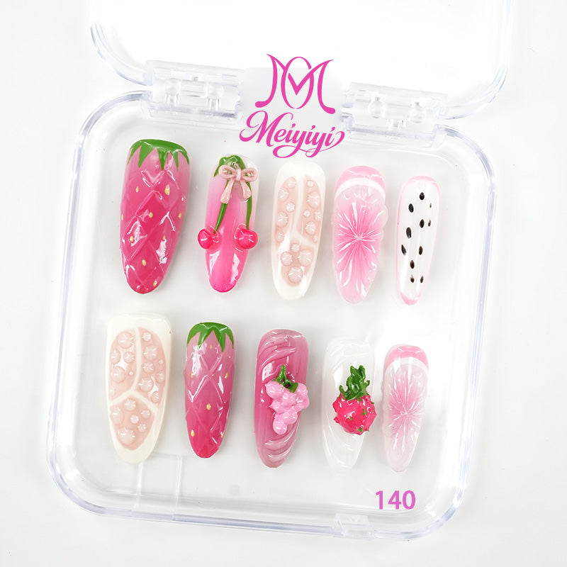 140-MYY's designer original high-end design customized luxury hand-painted wearable nail art