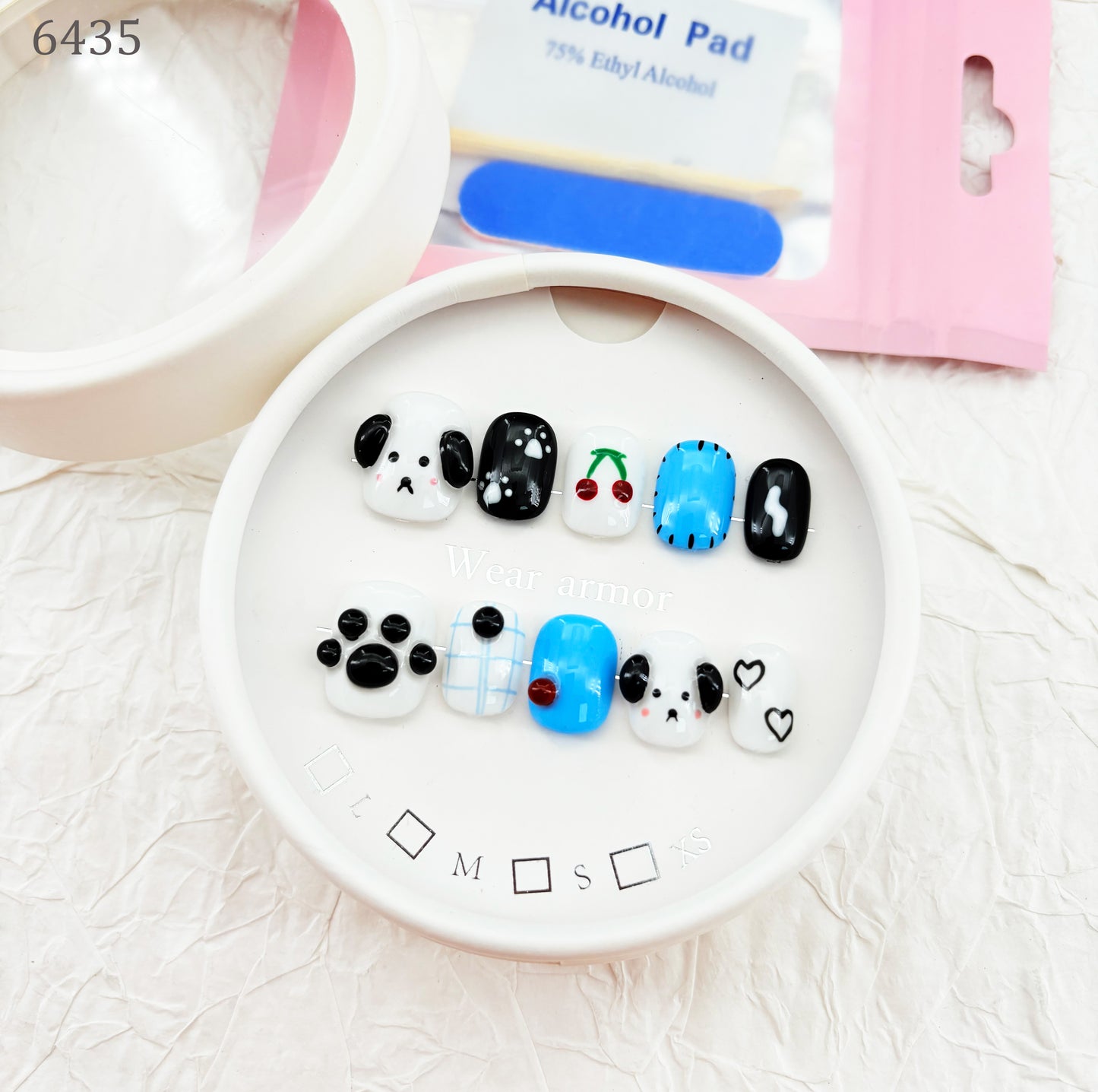 6435-MYY's designer original high-end design customized luxury hand-painted wearable nail art