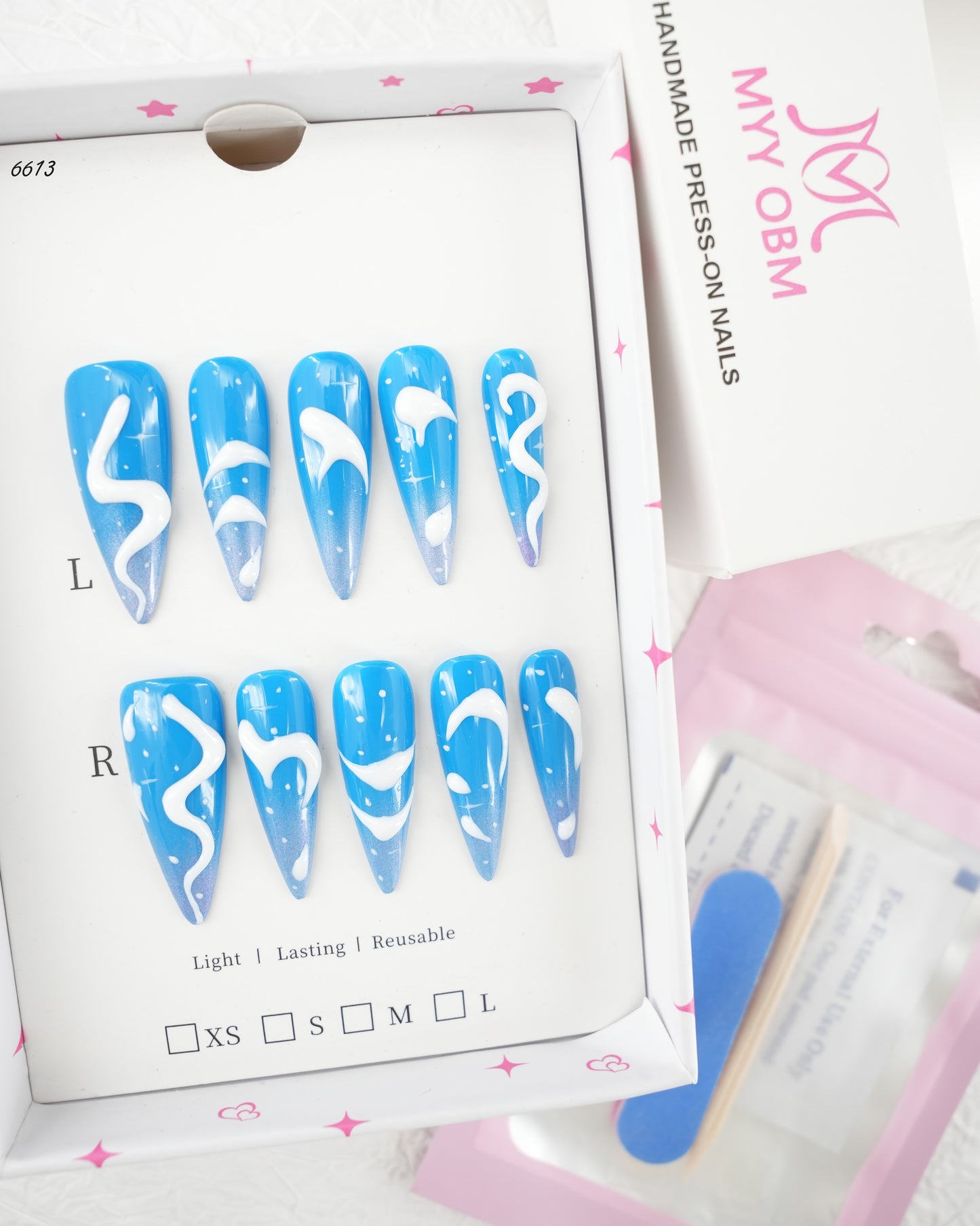 6613-MYY's designer original high-end design customized luxury hand-painted wearable nail art