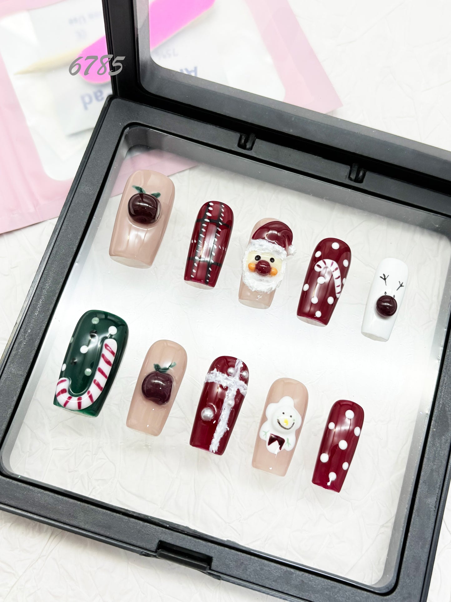 6785-MYY's designer original high-end design customized luxury hand-painted wearable nail art