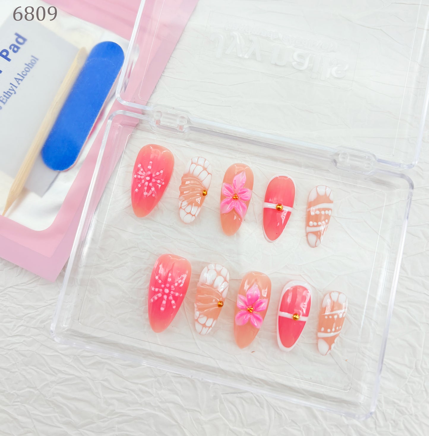 6809-MYY's designer original high-end design customized luxury hand-painted wearable nail art