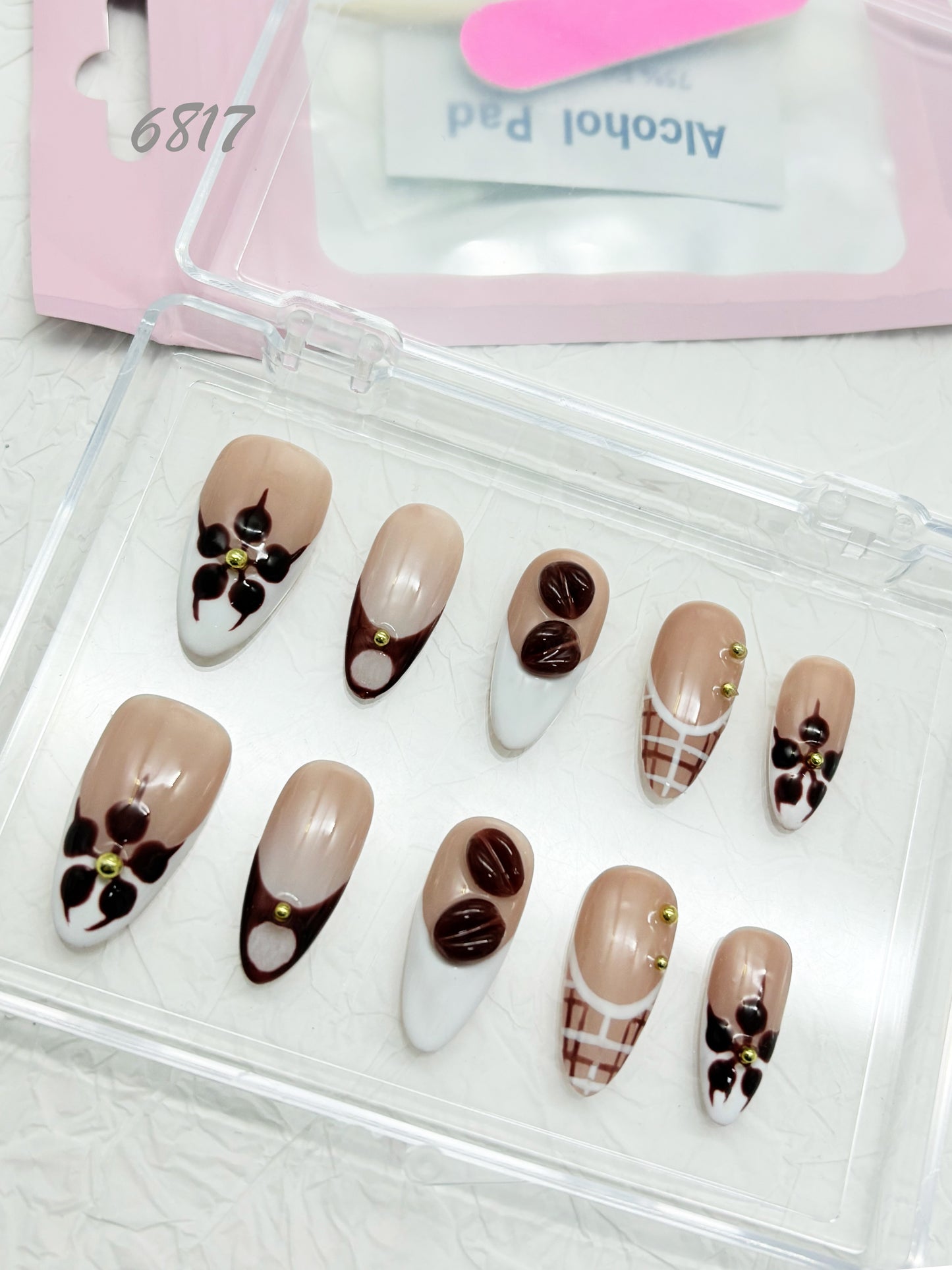 6817-MYY's designer original high-end design customized luxury hand-painted wearable nail art