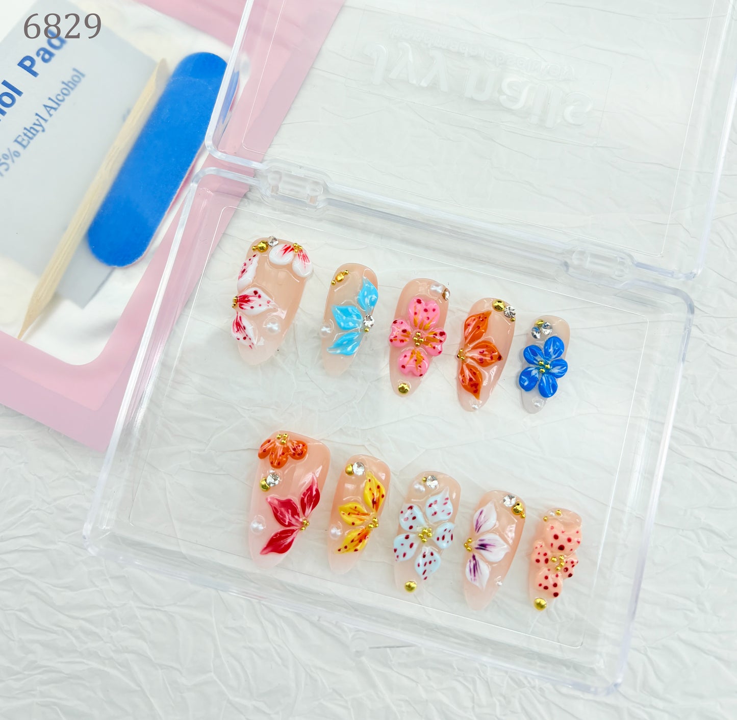 6829-MYY's designer original high-end design customized luxury hand-painted wearable nail art