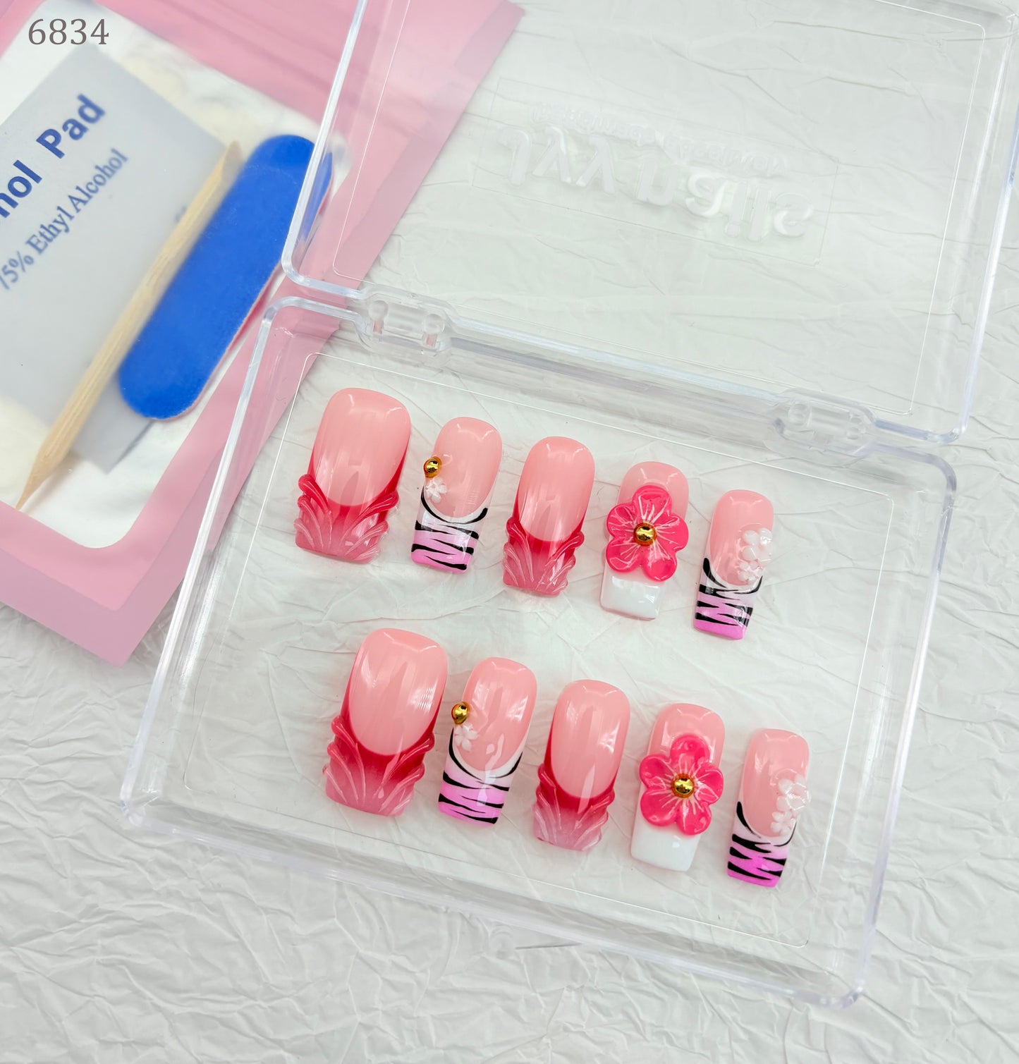6834-MYY's designer original high-end design customized luxury hand-painted wearable nail art
