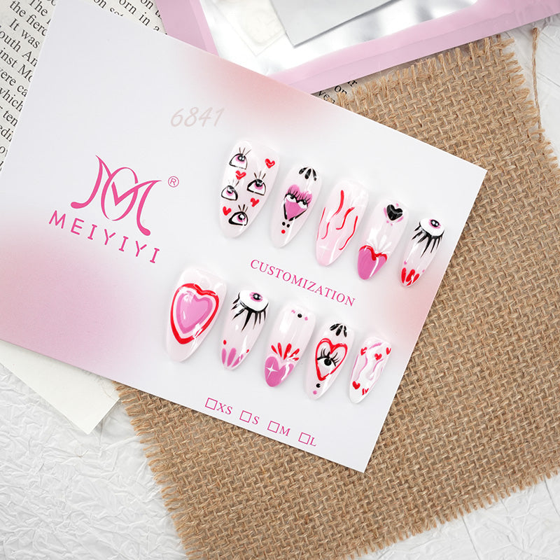 6841-MYY's designer original high-end design customized luxury hand-painted wearable nail art