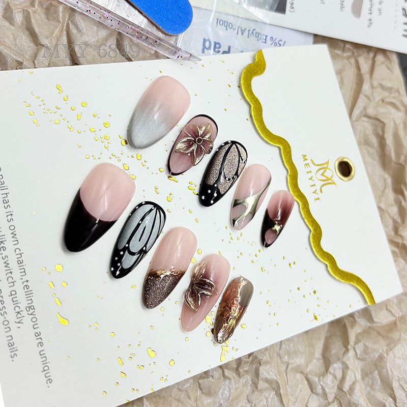 6849-MYY's designer original high-end design customized luxury hand-painted wearable nail art