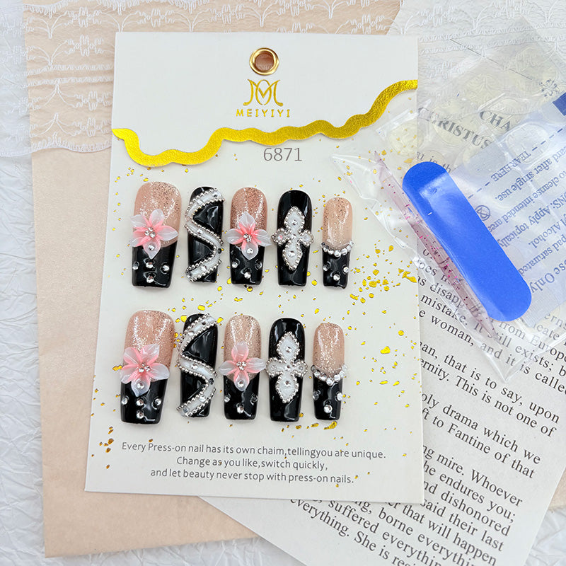 6871-MYY's designer original high-end design customized luxury hand-painted wearable nail art