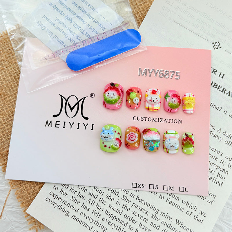 6875-MYY's designer original high-end design customized luxury hand-painted wearable nail art