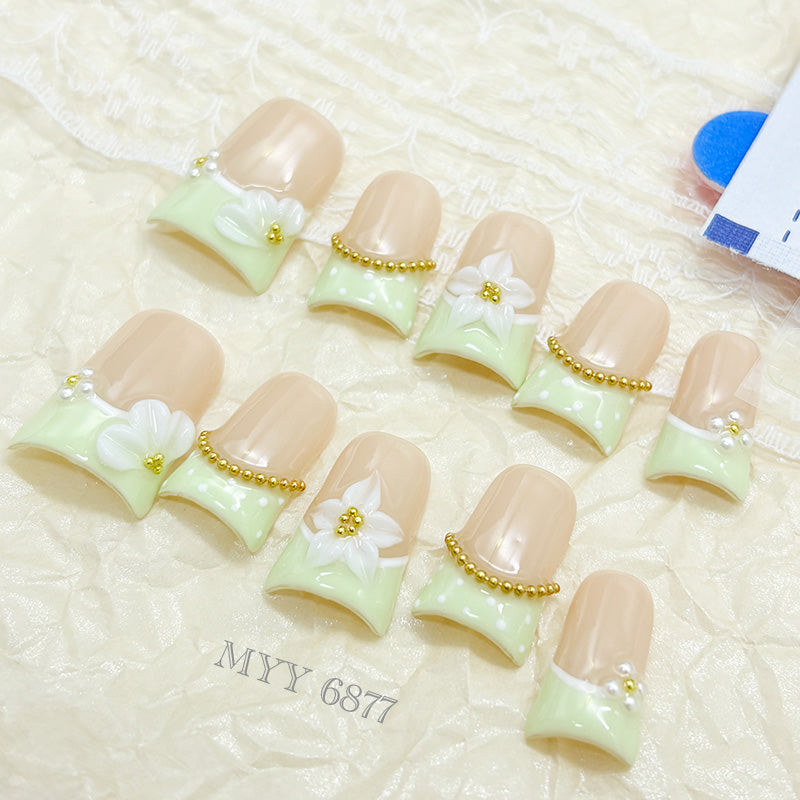 6877-MYY's designer original high-end design customized luxury hand-painted wearable nail art