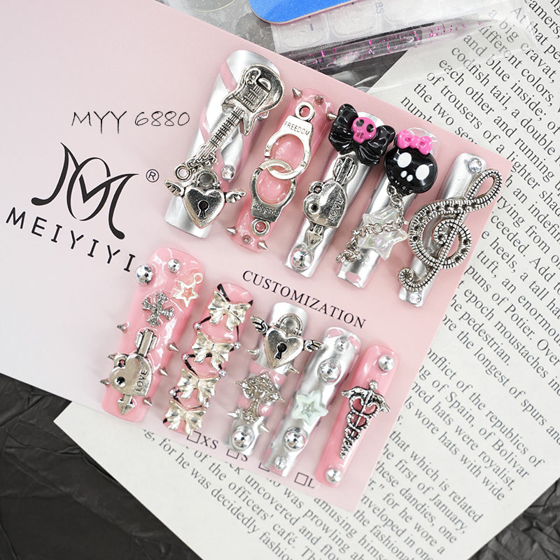 6880-MYY's designer original high-end design customized luxury hand-painted wearable nail art